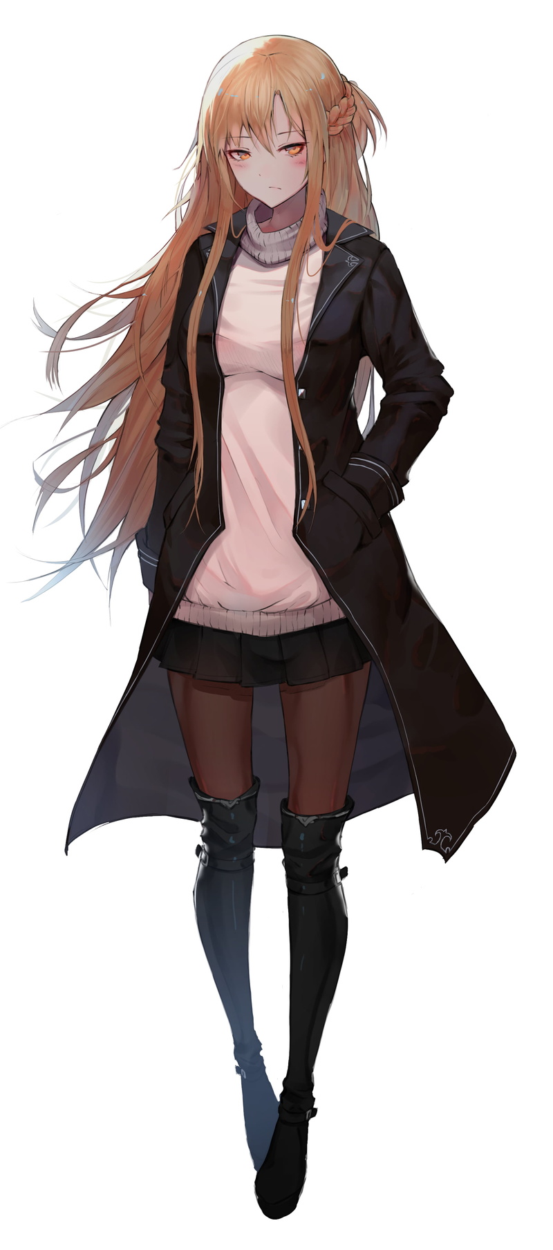 anime, erospanda, Sword Art Online, fan art, 4K, anime girls, simple background, Yuuki Asuna