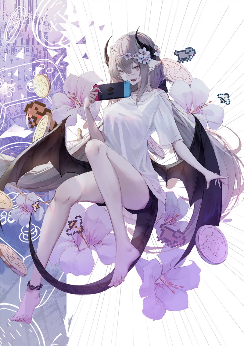 erospanda, Nintendo Switch, simple background, anime girls, anime, original characters, 720P