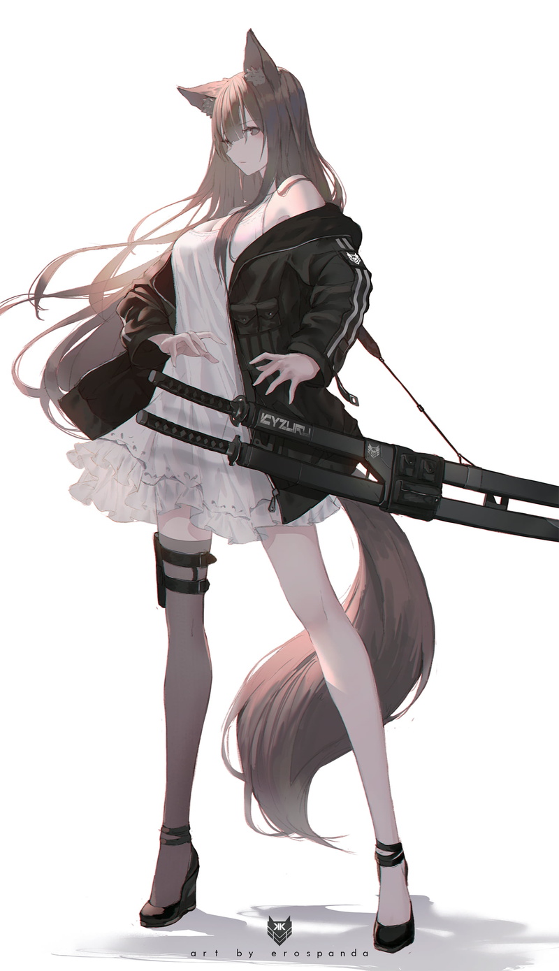 wolf girls, brunette, women, erospanda, 2K, Wolf girl, wolf ears