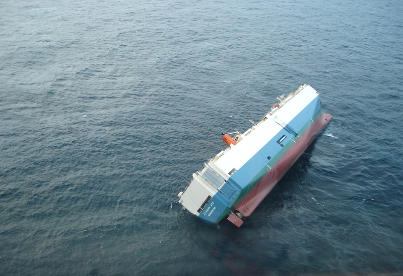 capsized, sea, outdoors, motion, 1080P, turned over, shipping, nautical Vessel, cargo Container, ocean, outdoor, day, freight Transportation, on the move