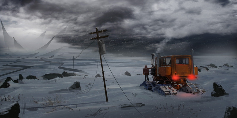 mode of transportation, sky, snow, scenics - nature, Arctic, storm, land, snowcapped mountain, cold temperature, outdoors, day, environment, winter, artwork
