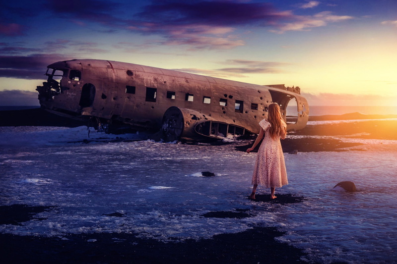 transportation, sky, mode of transportation, cloud - sky, 1080P, travel, obsolete, water, run-down, women, sea, model, old, shipwreck, damaged, crash