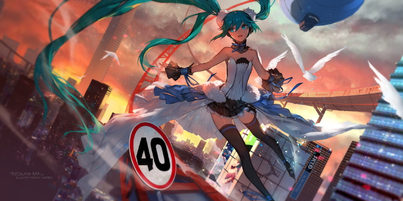 anime girls, swd3e2, Vocaloid, Hatsune Miku, 1080P