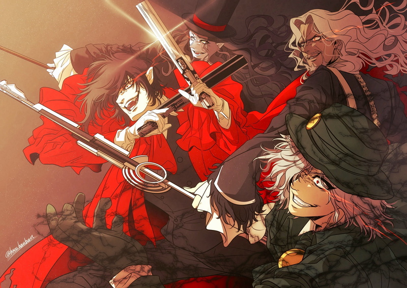 Alucard (Hellsing), Crossover, Fate/Grand Order, Hellsing, Anime, Edmond Dantes (Fate/Grand Order), 1080P
