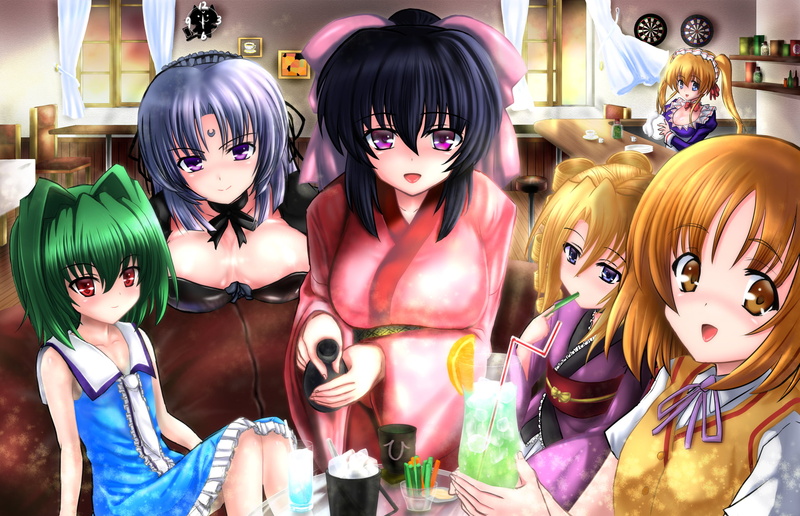Tamamo no Mae (Omamori Himari), Kuesu Jinguji, Anime, 1080P, Omamori Himari, Shizuku (Omamori Himari), Lizlet L. Chelsie, Himari Noihara, Rinko Kuzaki