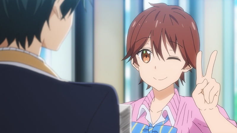 1080P, anime boys, anime girls, wink, tomboy, peace sign