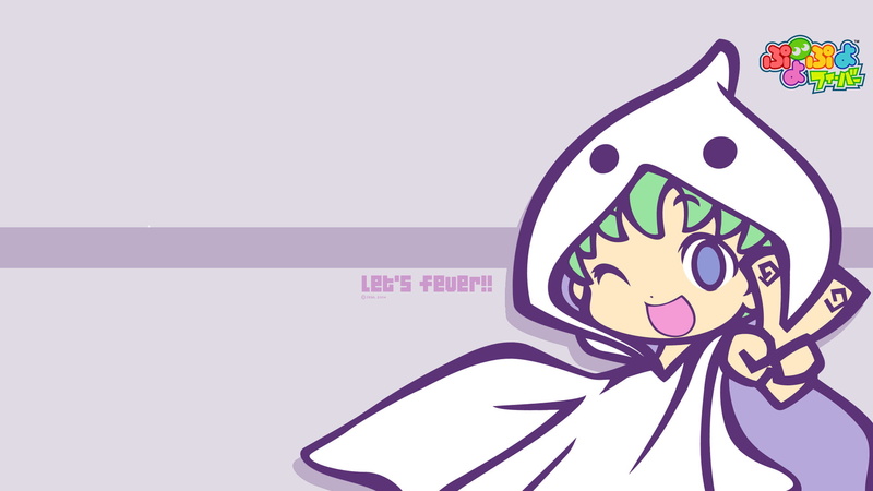 Puyo Puyo, 1080P, Ghost, Video Game, Wink, Peace Sign, Yu (Puyo Puyo)