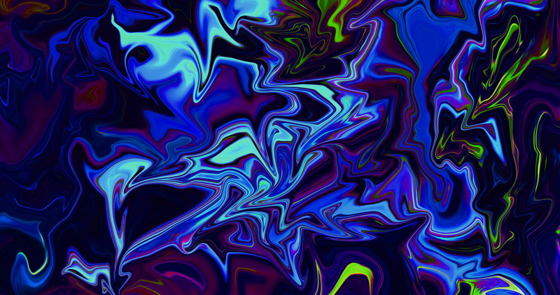 paint brushes, 8K, dark, neon, 8 K, blue, abstract, liquid, shapes, fluid, purple, artwork, digital art, colorful