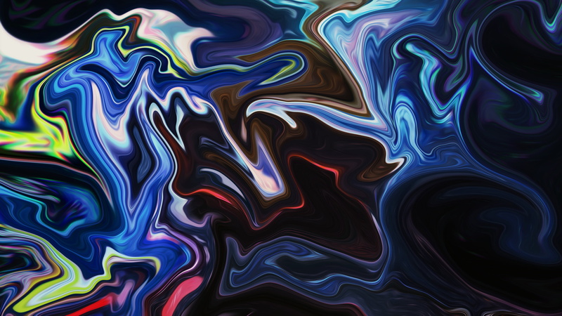 shapes, 8 K, 4K, digital art, paint brushes, abstract, liquid, neon, artwork, fluid
