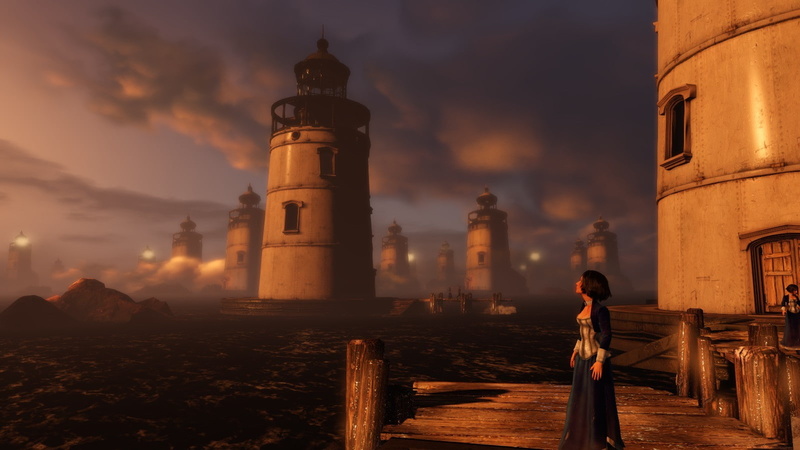 elizabeth, bioshock, ocean, lighthouses, 720P, comstock, infinite, water