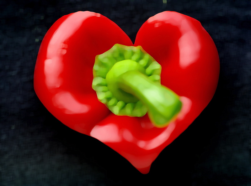 produce, bell, love  love, vegetable, red  pepper, cooking, spring, garden, 2K, heart, heart shaped, shaped, vegetables, Food, pepper, red, Heart on, delicious