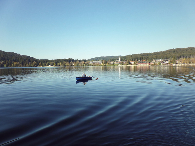 tranquil scene, 1080P, clear sky, beauty in nature, nautical Vessel, water, nature, blue, wave, reflection, lake, rower, mode of transportation, transportation