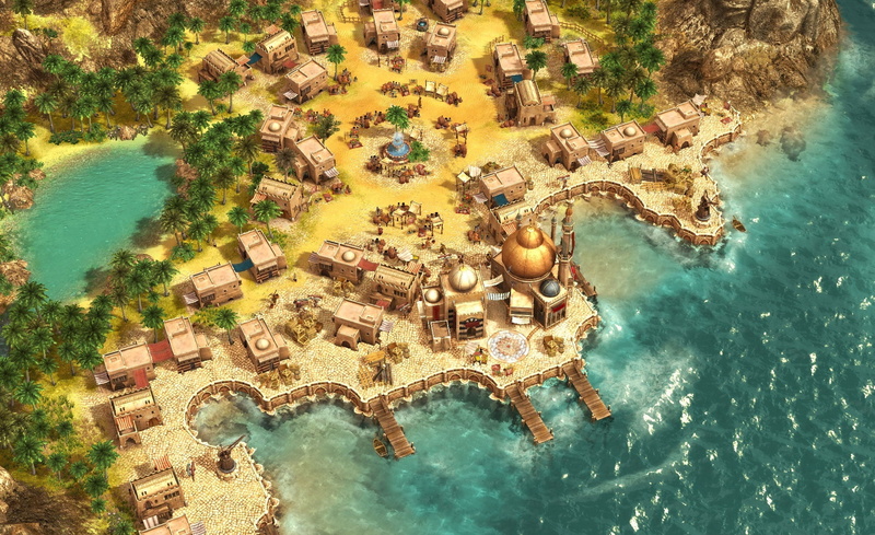 day, nature, turquoise colored, sea, waterfront, Games, travel destinations, building exterior, outdoors, holiday, plant, Screenshots, luxury, Anno 1404