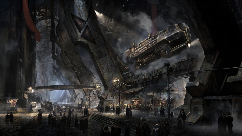 People, Steampunk, 1080P, Sci Fi, Spaceport