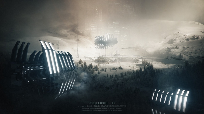 spaceship, 1080P, Spaceport, city, Ships, space, Colony, planet