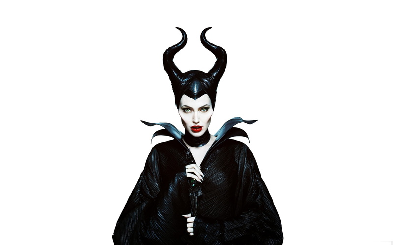 black color, looking at camera, celebration, witch, white background, studio shot, demon - fictional character, jolie, fear, disguise, costume, maleficent