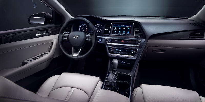 Hyundai Sonata, 2018 Cars, push button, steering wheel, speedometer, control panel, vehicle seat, modern, car interior, mode of transportation, dashboard