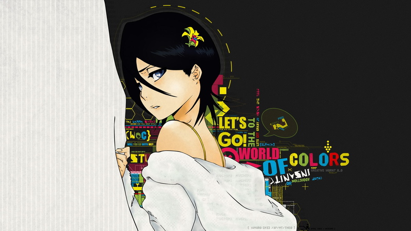 sitting, one person, technology, real people, multi colored, women, music, 1080P, indoors, anime girls, Bleach, portrait, anime, arts culture and entertainment