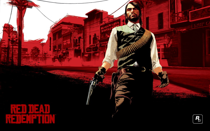 west, illustration, wild, redemption, revolver, dead, video games, 2K, cowboy, red, hd