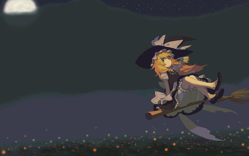 art, witches, Kirisame Marisa, Touhou, games, 720P, hd, hats, Video Games, kirisame, marisa, video