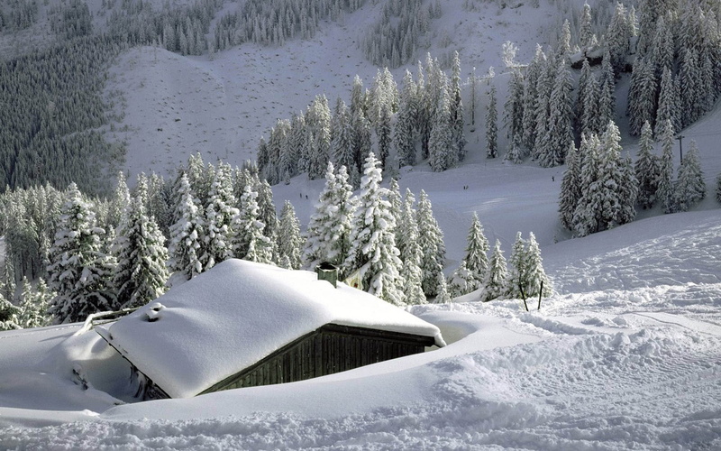snow, art, Winter, rooftops, houses, Landscapes, 1080P, hd, nature