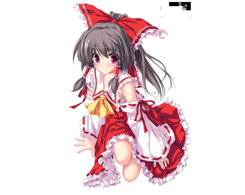 art, girls, clothes, japanese, sleeves, hakurei, miko, Touhou, long, people, 720P, hd, brunettes, reimu, hair, detached, anime, ornaments