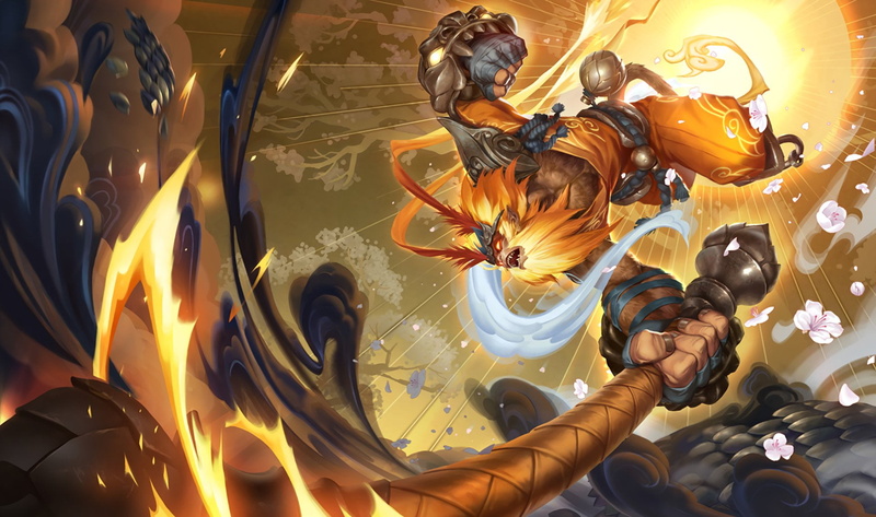 Wukong (League Of Legends), ceiling, architecture, illuminated, orange color, League Of Legends, art and craft, human representation, creativity, real people