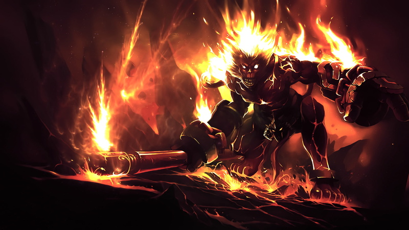 league, legends, weapons, fire, flames, fantasy, demon, wukong, 1080P