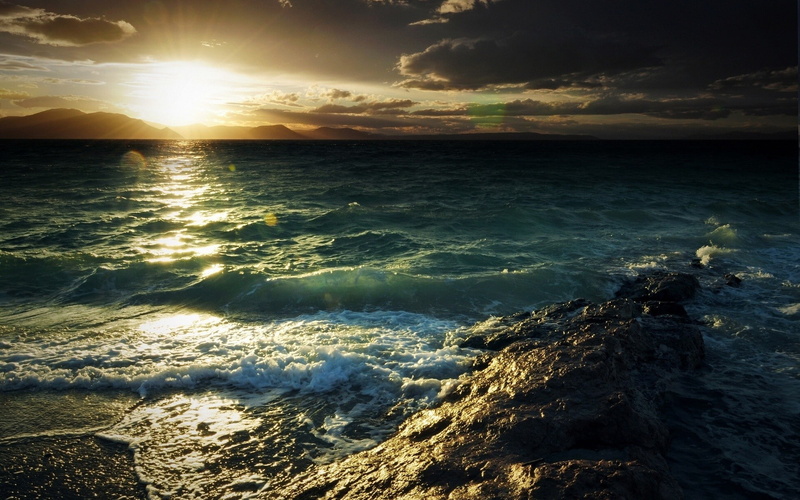 sunlight, ocean, shore, aletta ocean, sky, ocean  hd, beaches, 1920x1200, sunset, sea, wave, cloud, 1080P