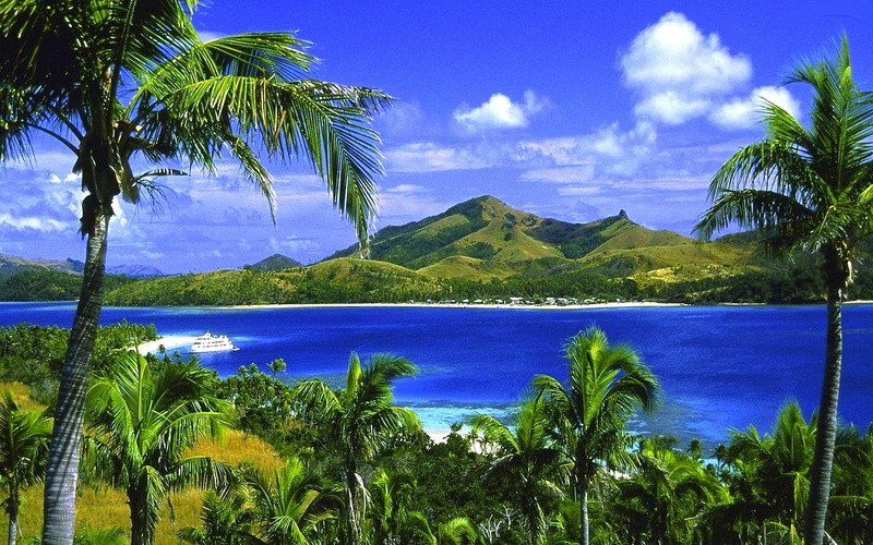 1080P, mountains, cruising, cruise, boats, beach, palm, passenger ships, summer, river