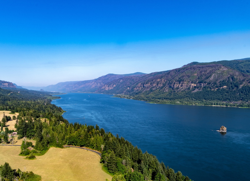 water, plant, hiking, landscape, mountain range, columbia river, nature, river, sky, gorgous, idyllic, clear sky, blue, tranquil scene, tree, explore, columbia