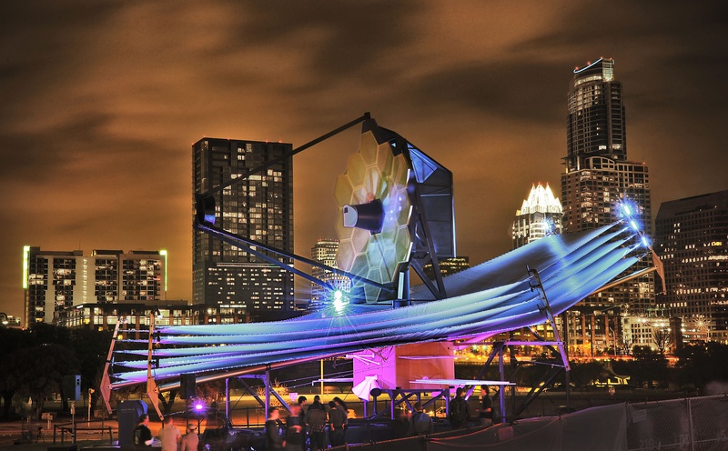 outdoors, nature, built structure, cityscape, illuminated, space telescope, office, architecture, near, building exterior, modern, study, travel destinations