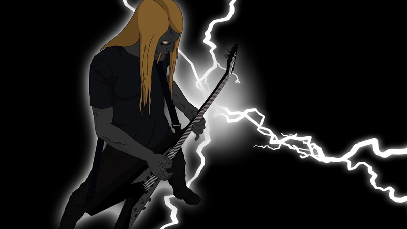 dethklok, 1080P, metal, groups, guitar, rock, hard, band, cartoons, metalocalypse, music, heavy