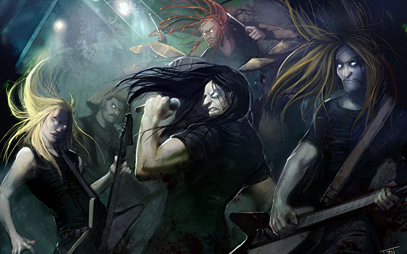music, heavy, metalocalypse, groups, dethklok, hard, 1080P, cartoons, metal, band, rock