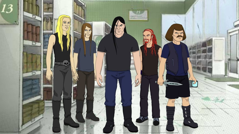hard, 1080P, cartoons, rock, groups, metalocalypse, music, dethklok, band, heavy, metal