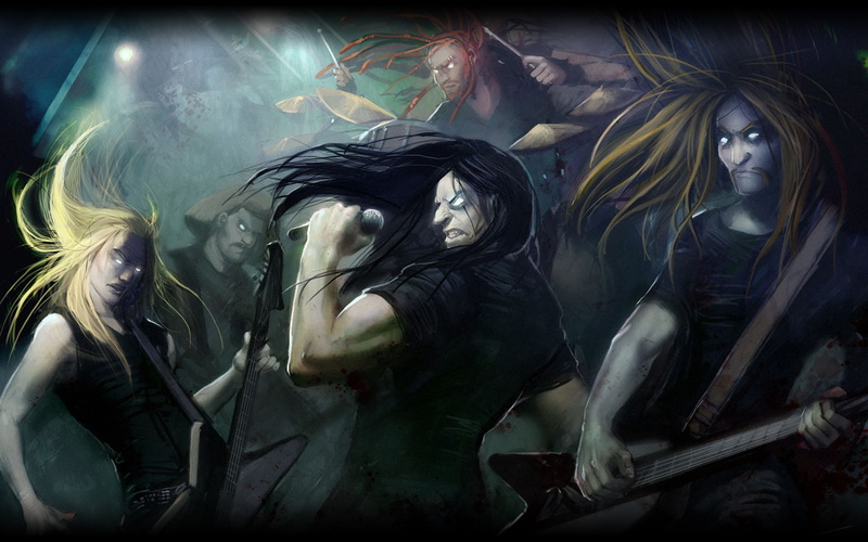 digital composite, night, emotion, hairstyle, waist up, human representation, 720P, young adult, male likeness, metal dethklok metalocalypse, female likeness