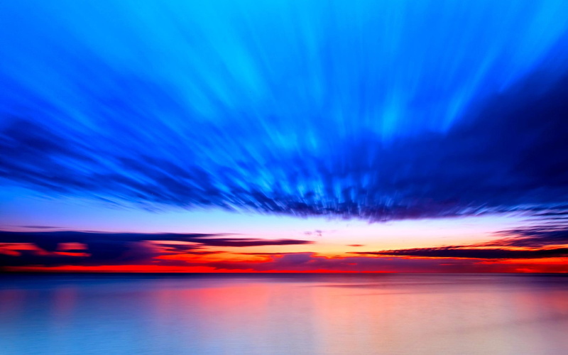 pleasant, morning, ocean, sunrise, sunset, 1080P, body, photo, clouds, 3d and abstract, water