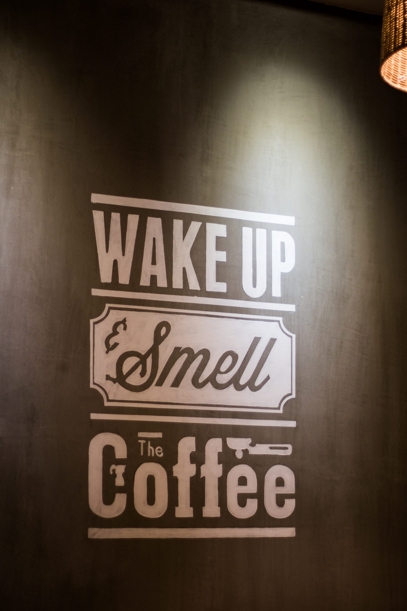 smell, wake up, communication, no people, sign, information sign, information, dark, coffee, drink, words, decoration, wall - building feature, wake, finance
