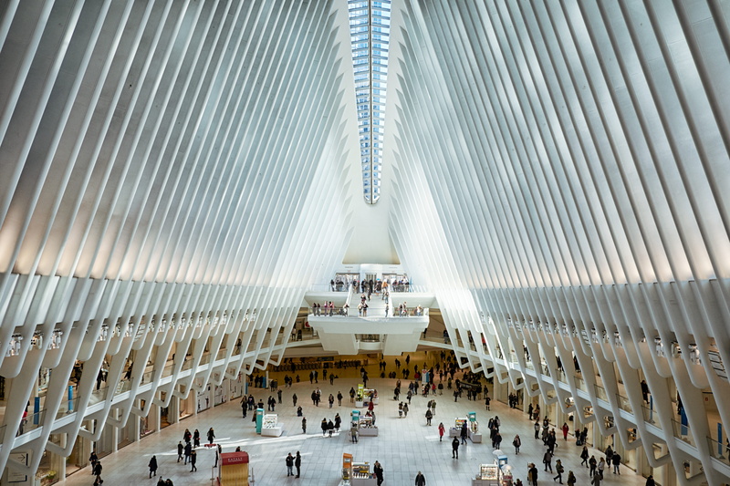 building, pedestrian, convention center, lighting, day, modern, 5K, travel, large group of people, tourism, person, city, skylight, housing, airport terminal