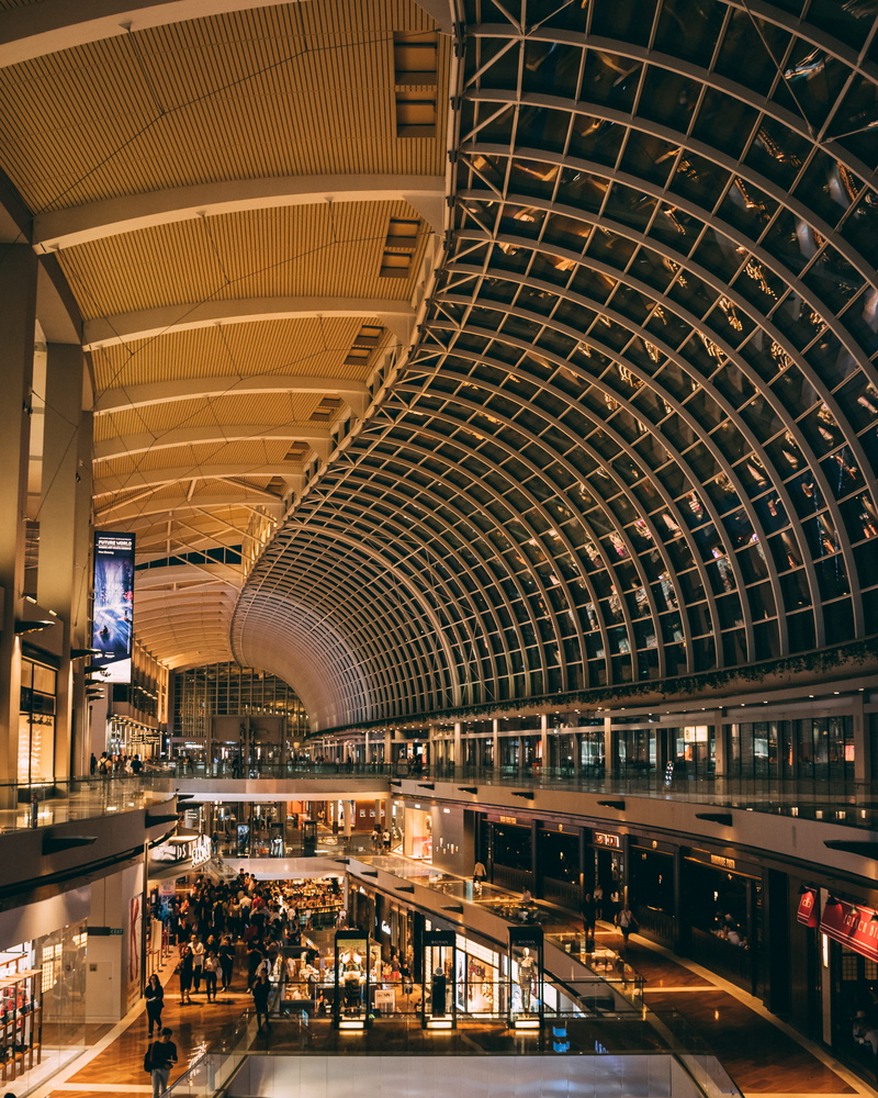 interior design, consumerism, retail, person, transportation, gray, human, handrail, ceiling, building, urban, airport, convention center, shop, high, architecture