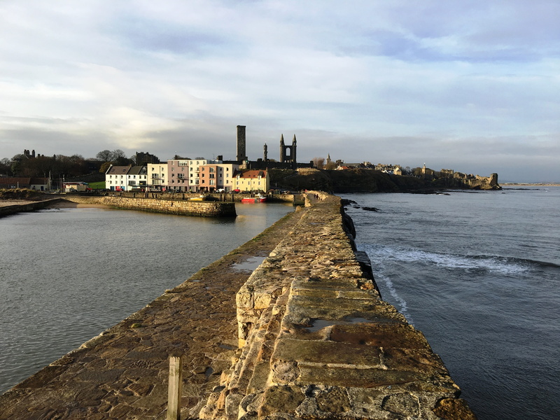 river, fife, day, transportation, historic, sky, architecture, pier, Scotland, built structure, building exterior, cloud - sky, 4K, St Andrews, beach