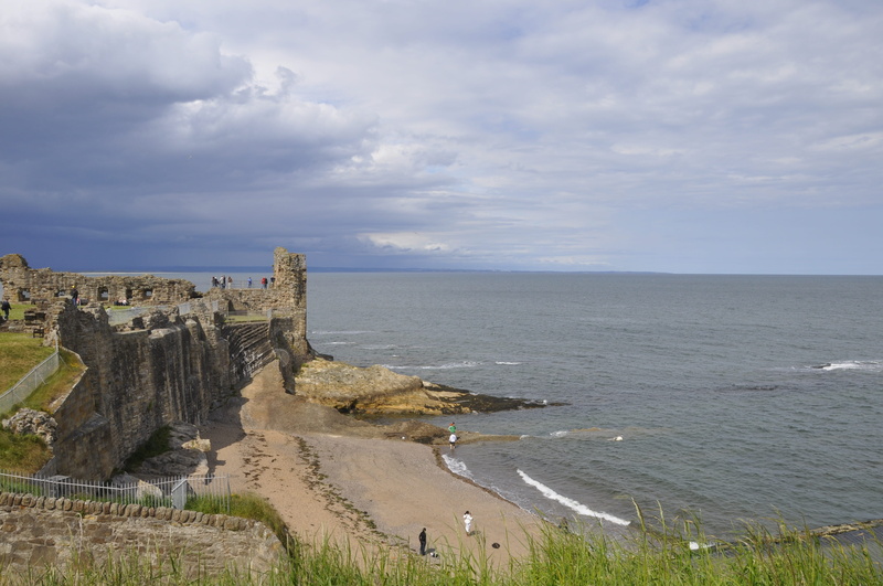 scenics - nature, Fife, travel, built structure, sky, tranquility, ancient, history, sea, st andrews, nature, Castle, historic, St Andrews, architecture