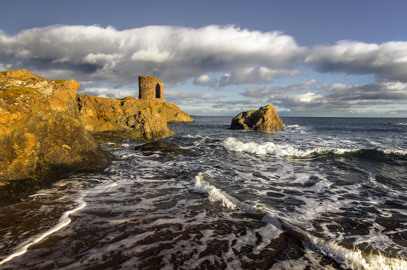 Elie, Fife, formation, beach, cliff, rock, daytime, waves, scenics, green rock, Ruby, Bay, Tower  green, stone, sea, shoreline, rock formation, coast, landscape