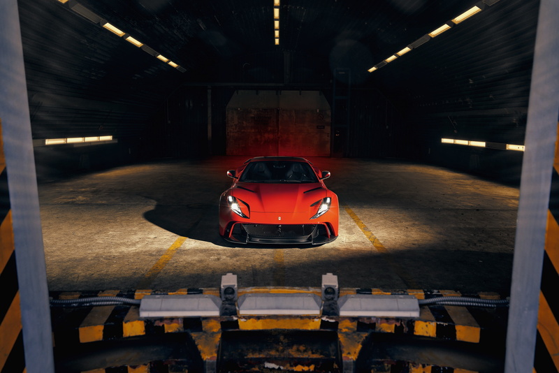 Ferrari, 4K, Novitec N-Largo, light, 812, Superfast, lights, machine, hangar, sports car