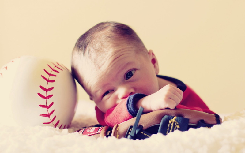 young, boll, red, baseball, childhood, shirt, babyhood, innocence, portrait, cute, near, Baby, lifestyles, one person, white, men, real people, headshot
