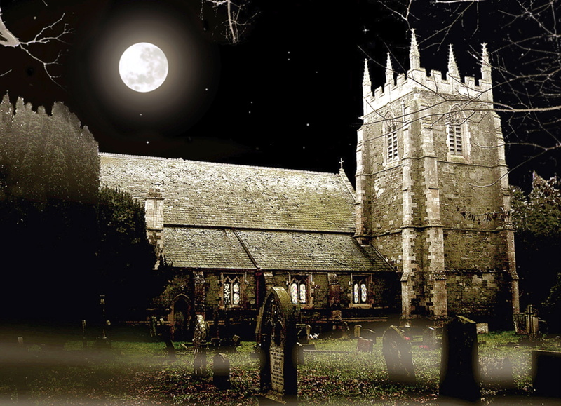 place of worship, Night, building, Church, built structure, illuminated, light, building exterior, nature, tree, Moonlight, uK, belief, 2K, religion, moon