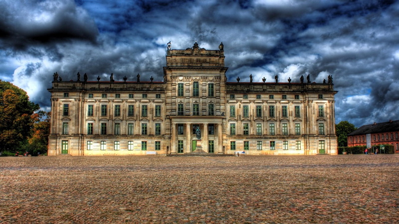 green, old, castle, beige, german, nature and landscapes, 1080P, clouds, cobblestones, hdr