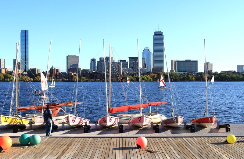 sailboat, color, charles river, modern, famous, front, building exterior, urban skyline, photography, travel destinations, clear sky, mode of transportation