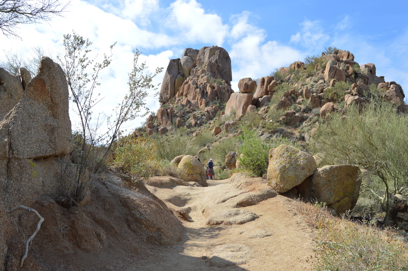 climate, pinnacle peak, sky, arizona, travel destinations, landscape, cloud - sky, day, non-urban scene, tranquility, hiking, solid, rock formation, scenics - nature
