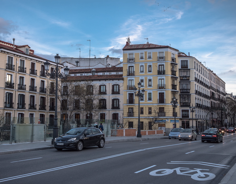 spain, transportation, cloud - sky, via, sky, city, built structure, land vehicle, clouds, road, marking, cobble, bike path, lead, mode of transportation